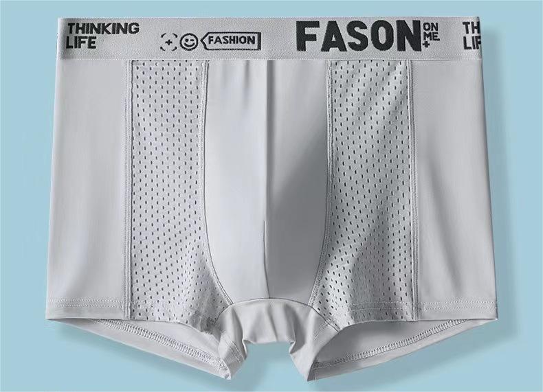 【6 kusů】Nový styl, pohodlné a prodyšné, síťované, ledové hedvábné boxerky velké velikosti