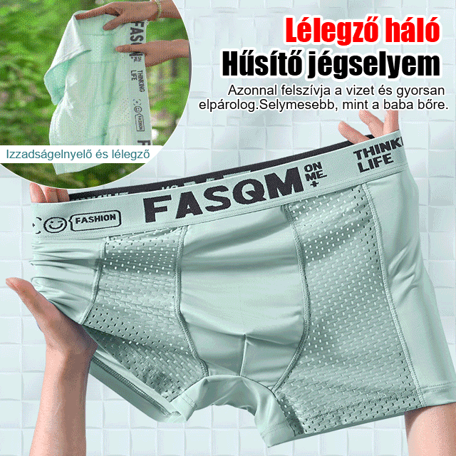 【6 kusů】Nový styl, pohodlné a prodyšné, síťované, ledové hedvábné boxerky velké velikosti