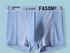 【6 kusů】Nový styl, pohodlné a prodyšné, síťované, ledové hedvábné boxerky velké velikosti