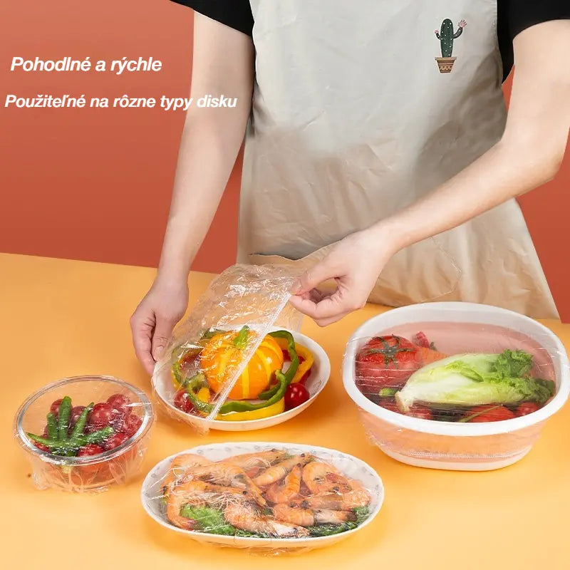 🔥【100/200/400 jednotek】Jednorázové víčko na ochranu čerstvosti potravin, rychlá a snadná ochrana potravin